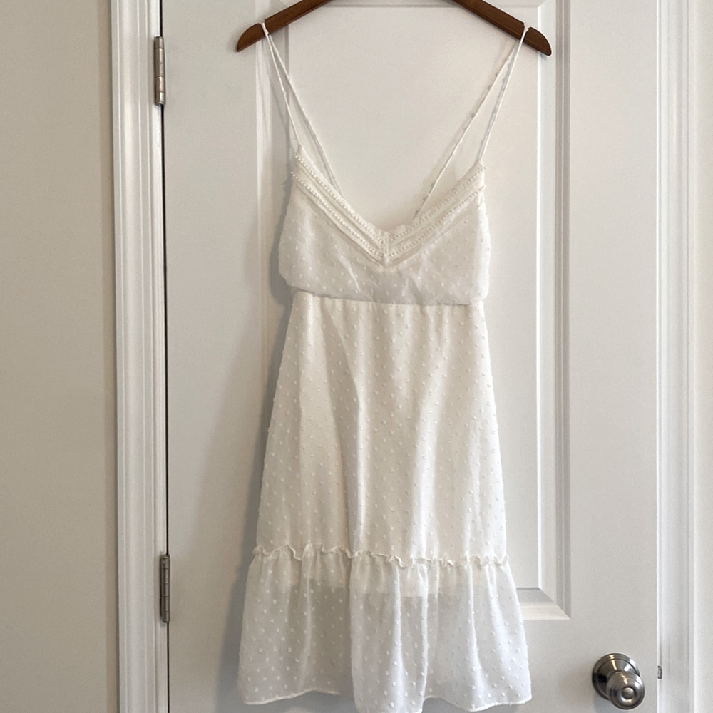 White, tie-back minidress- Pink Lily